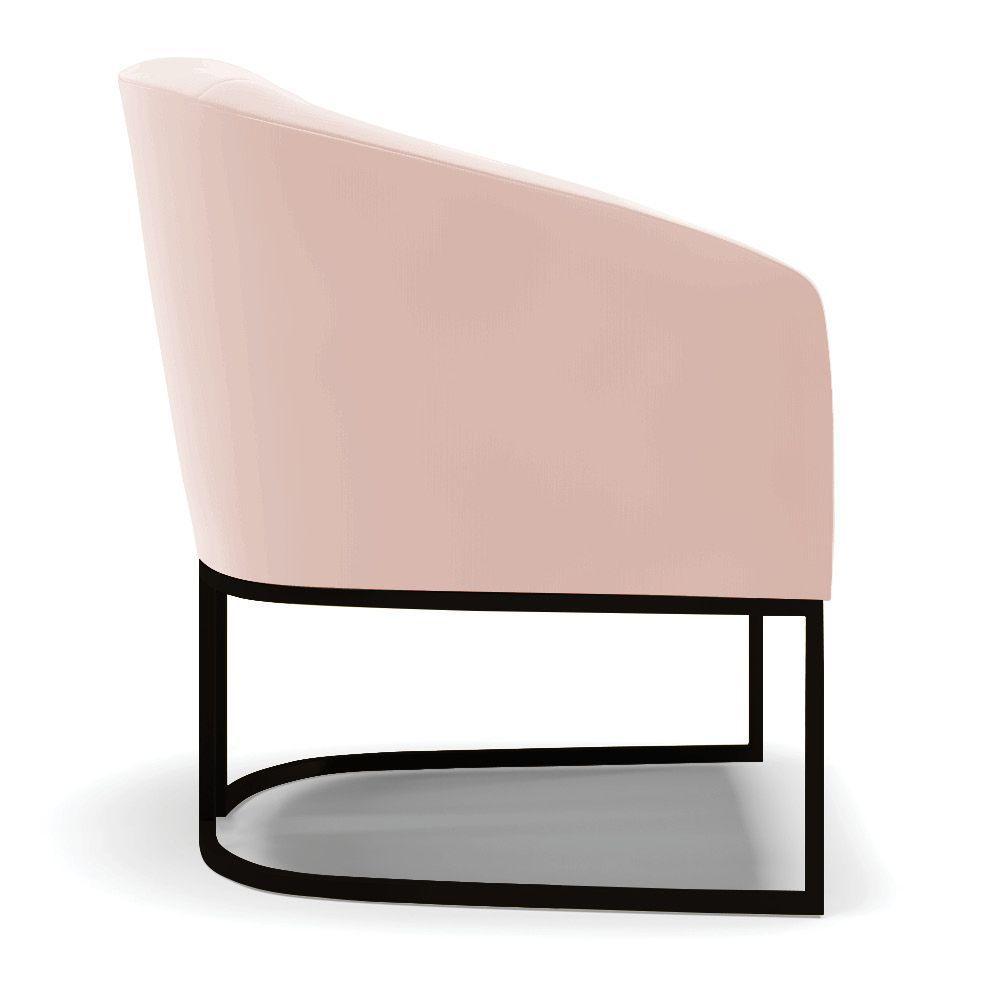 Poltrona Stella Veludo Rosê Base Industrial Preto D03 - D'rossi - 4
