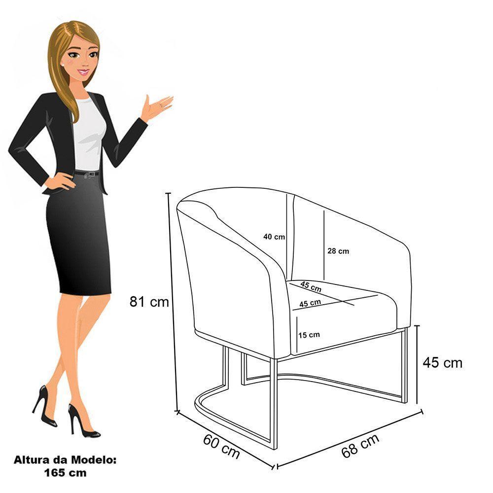 Poltrona Stella Veludo Rosê Base Industrial Preto D03 - D'rossi - 6