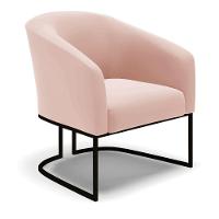 Poltrona Stella Veludo Rosê Base Industrial Preto D03 - D'rossi - 2