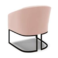 Poltrona Stella Veludo Rosê Base Industrial Preto D03 - D'rossi - 5