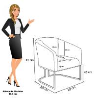 Poltrona Stella Veludo Rosê Base Industrial Preto D03 - D'rossi - 6
