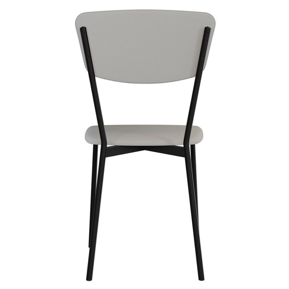 Kit 05 Cadeira Para Sala De Jantar Village Preto C01 Courino Off White - Lyam Decor - 8