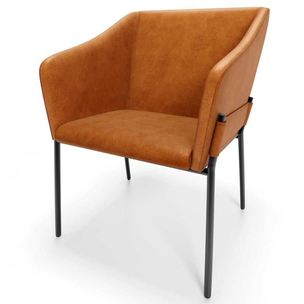 Kit 4 Cadeiras Para Sala De Jantar Estar Living Olívia L02 Couríssimo Canela - Lyam Decor - 3