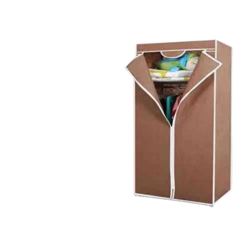 Guarda Roupa Com Ziper Cabideiro Portatil Arara Organizador Prateleira Multiuso Praia Camping Rosa - 4