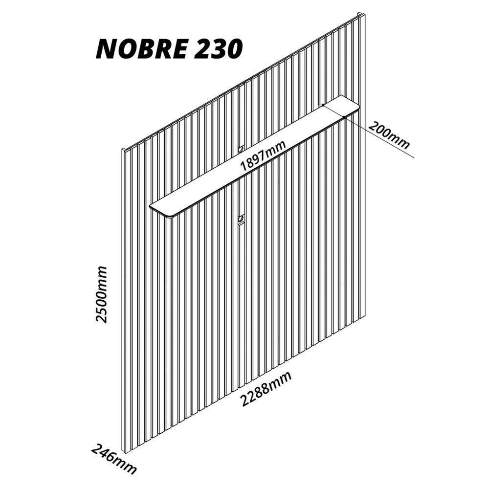 Rack Com Painel Ripado Com Led E Rodizios Nobre 2.3 Azul Royal Com Off White - Gelius Móveis - 2