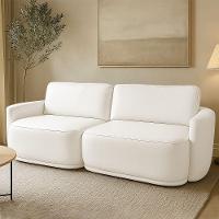 Sofá 2 Lugares Orgânico 194cm Modulado Para Sala Brumma Bouclê K01 - D'rossi Cor Off White - 1