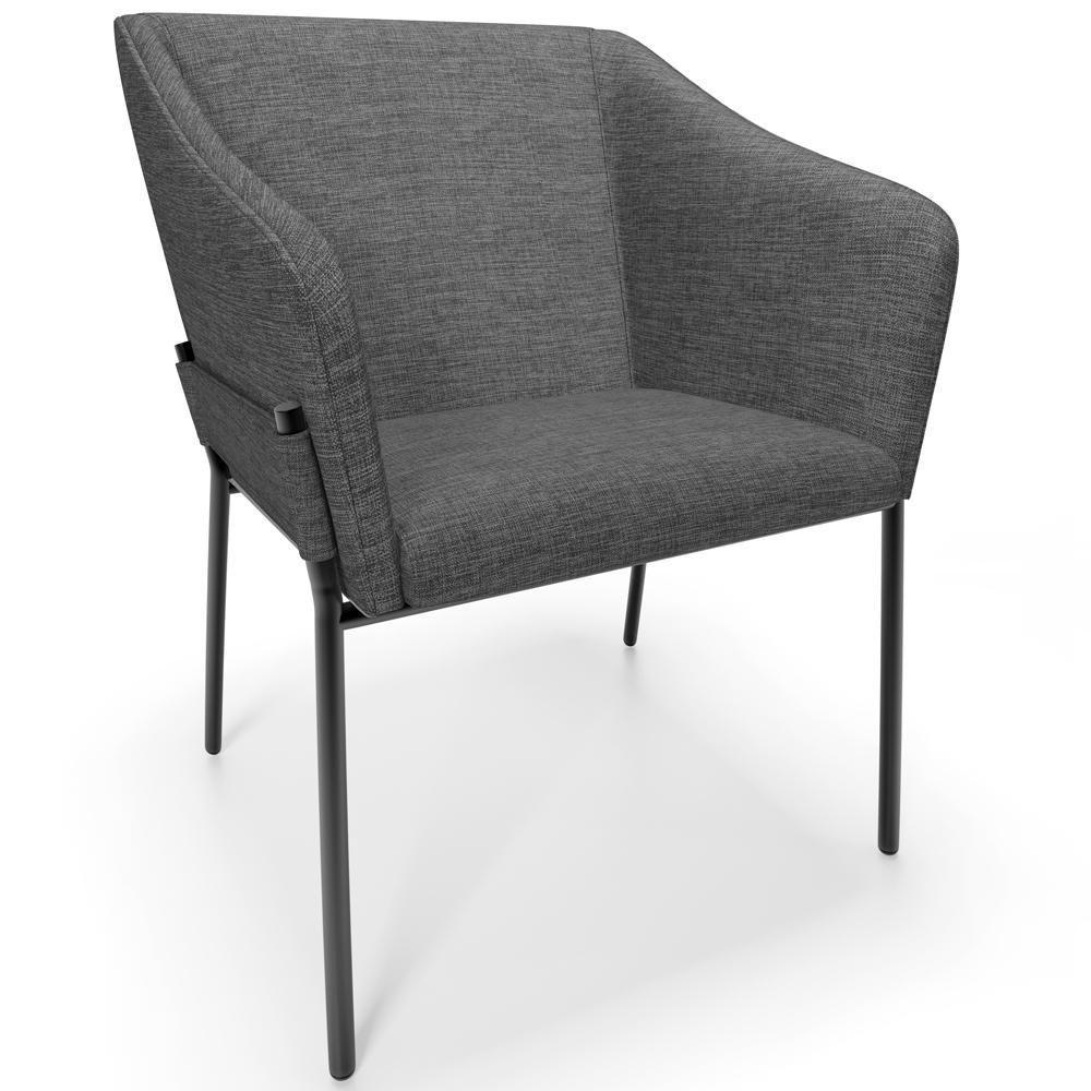 Kit 3 Cadeiras Para Sala De Jantar Estar Living Olívia L02 Linho Cinza Escuro - Lyam Decor - 7