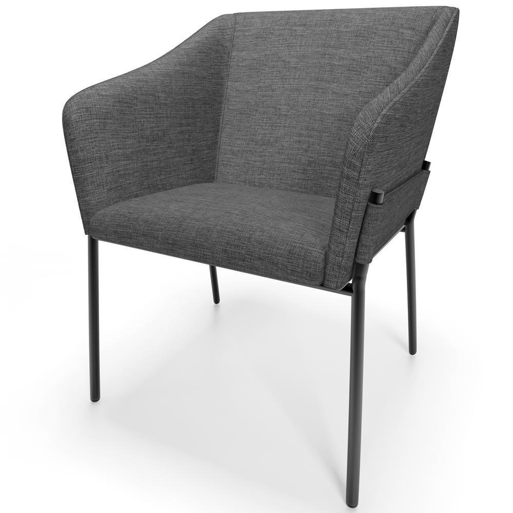 Kit 3 Cadeiras Para Sala De Jantar Estar Living Olívia L02 Linho Cinza Escuro - Lyam Decor - 9