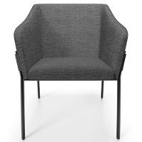 Kit 3 Cadeiras Para Sala De Jantar Estar Living Olívia L02 Linho Cinza Escuro - Lyam Decor