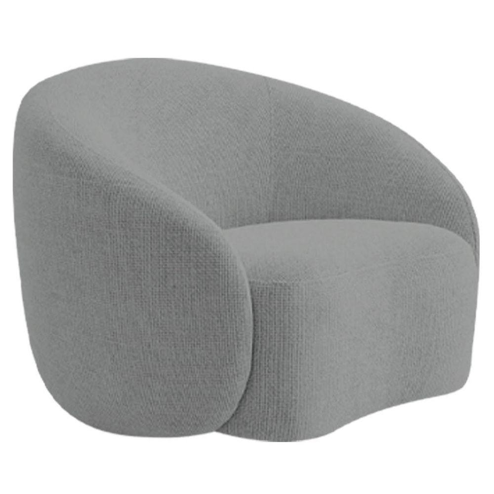 Kit Recamier Curvo Amsterdã 180cm E Poltrona Amore Luxo Bouclé Cor Cinza - 10