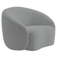 Kit Recamier Curvo Amsterdã 180cm E Poltrona Amore Luxo Bouclé Cor Cinza - 10