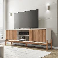 Rack Tv 72 Pol 180cm Bancada Ripado Para Sala Kellem Freijó-off White C01 - D'rossi - 1