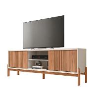 Rack Tv 72 Pol 180cm Bancada Ripado Para Sala Kellem Freijó-off White C01 - D'rossi - 2