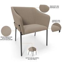 Kit 2 Cadeiras Para Sala De Jantar Estar Living Olívia L02 Bouclê Bege - Lyam Decor