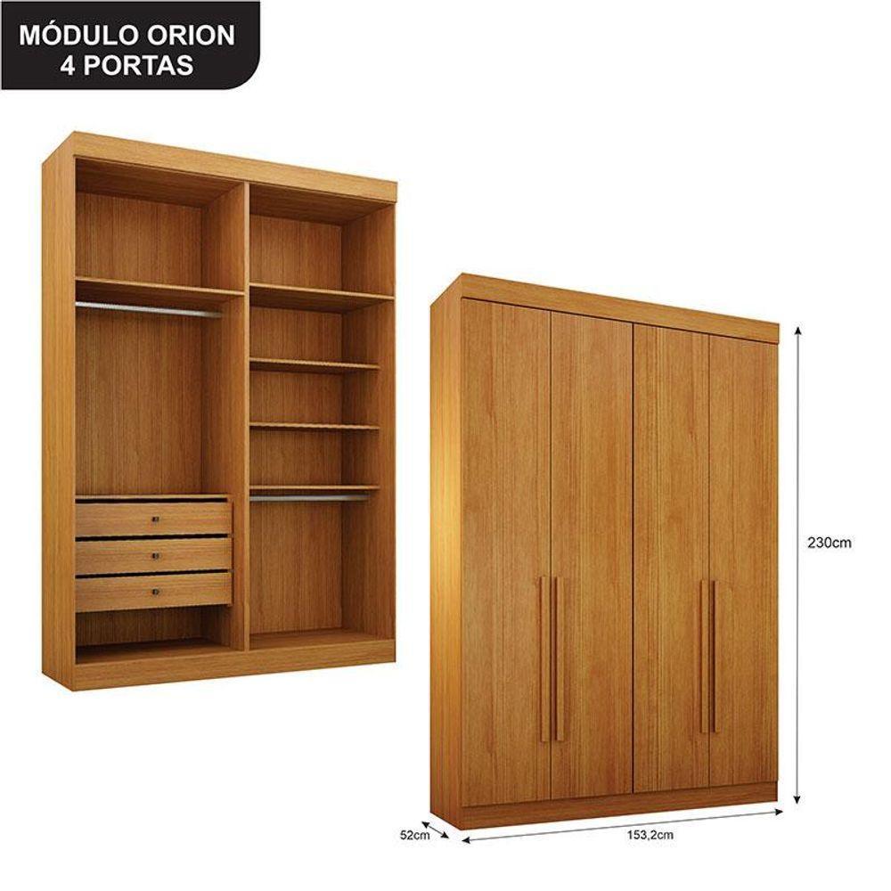 Quarto De Casal Modulado 11 Portas Orion Ambiente Cinamomo - Leifer Móveis - 2