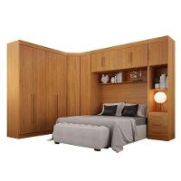 Quarto De Casal Modulado 11 Portas Orion Ambiente Cinamomo - Leifer Móveis - 10