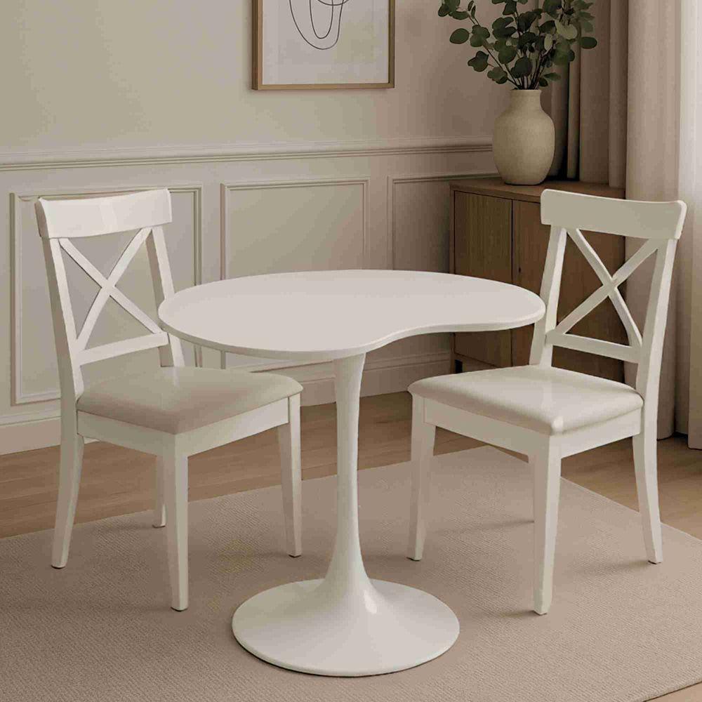 Mesa De Jantar Tulipa Saarinen Organica Malu 80cm Laca Off White - 2