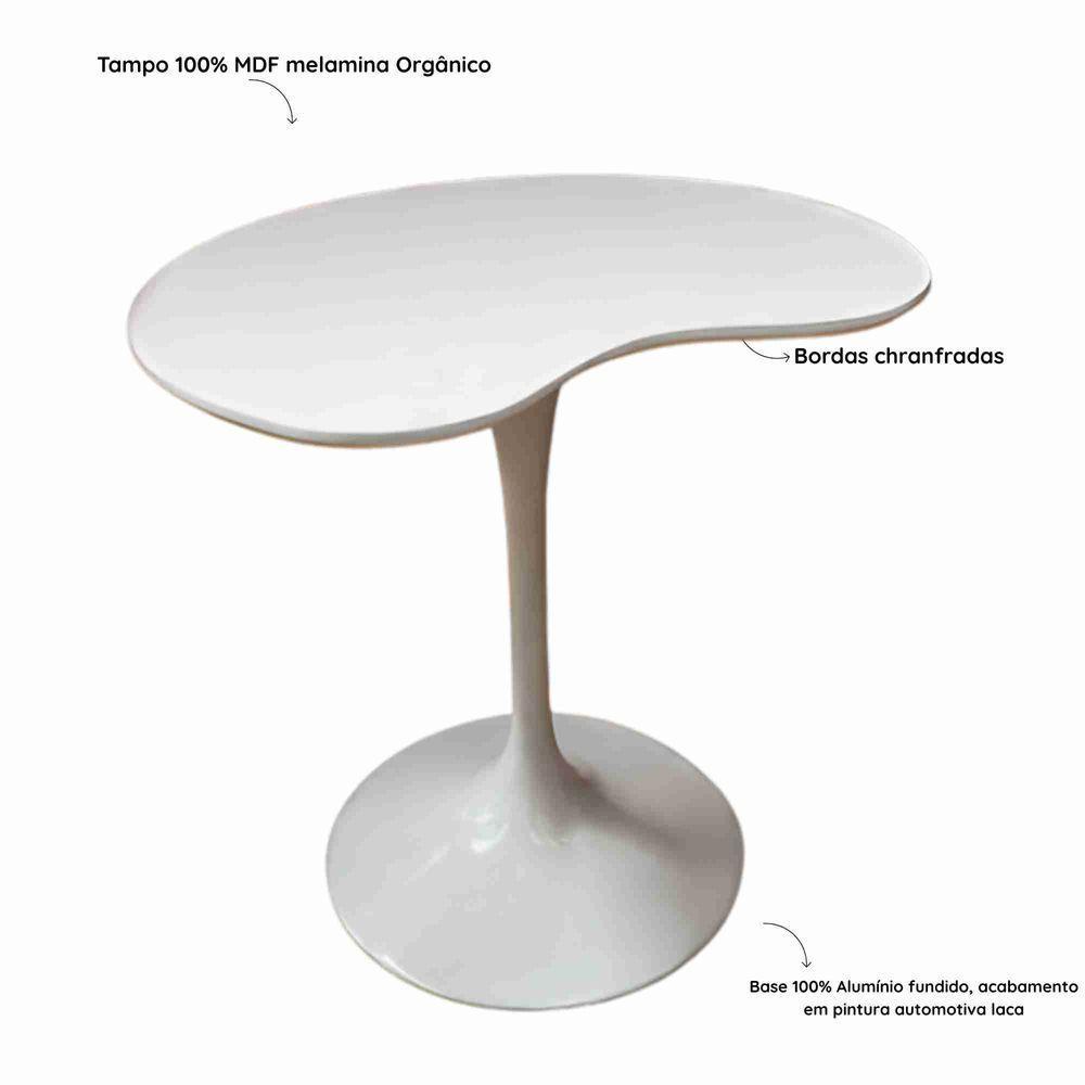Mesa De Jantar Tulipa Saarinen Organica Malu 80cm Laca Off White - 3