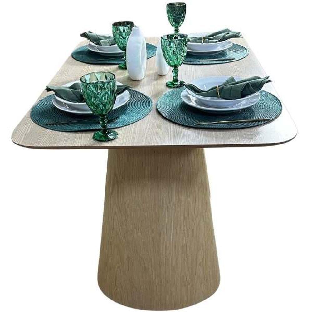 Mesa De Jantar Cone Retangular Vitta 160x90cm Base Fiberglass Laminada Em Freijo Tampo Freijó - 1