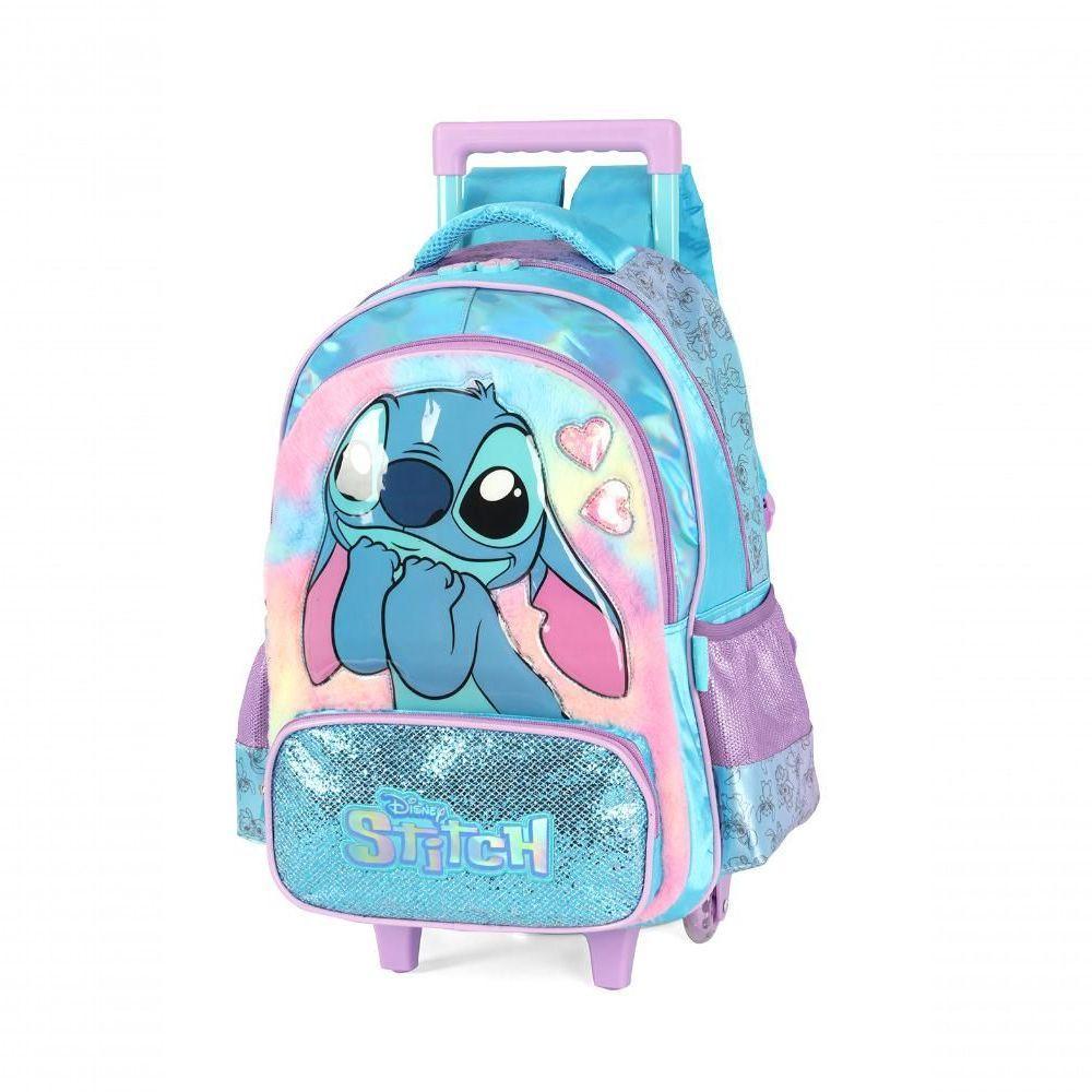 Mochila Com Rodas Stitch Azul - Unico Azul - 1
