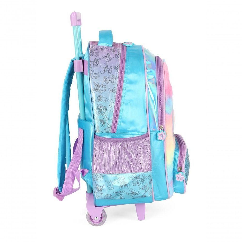 Mochila Com Rodas Stitch Azul - Unico Azul - 4