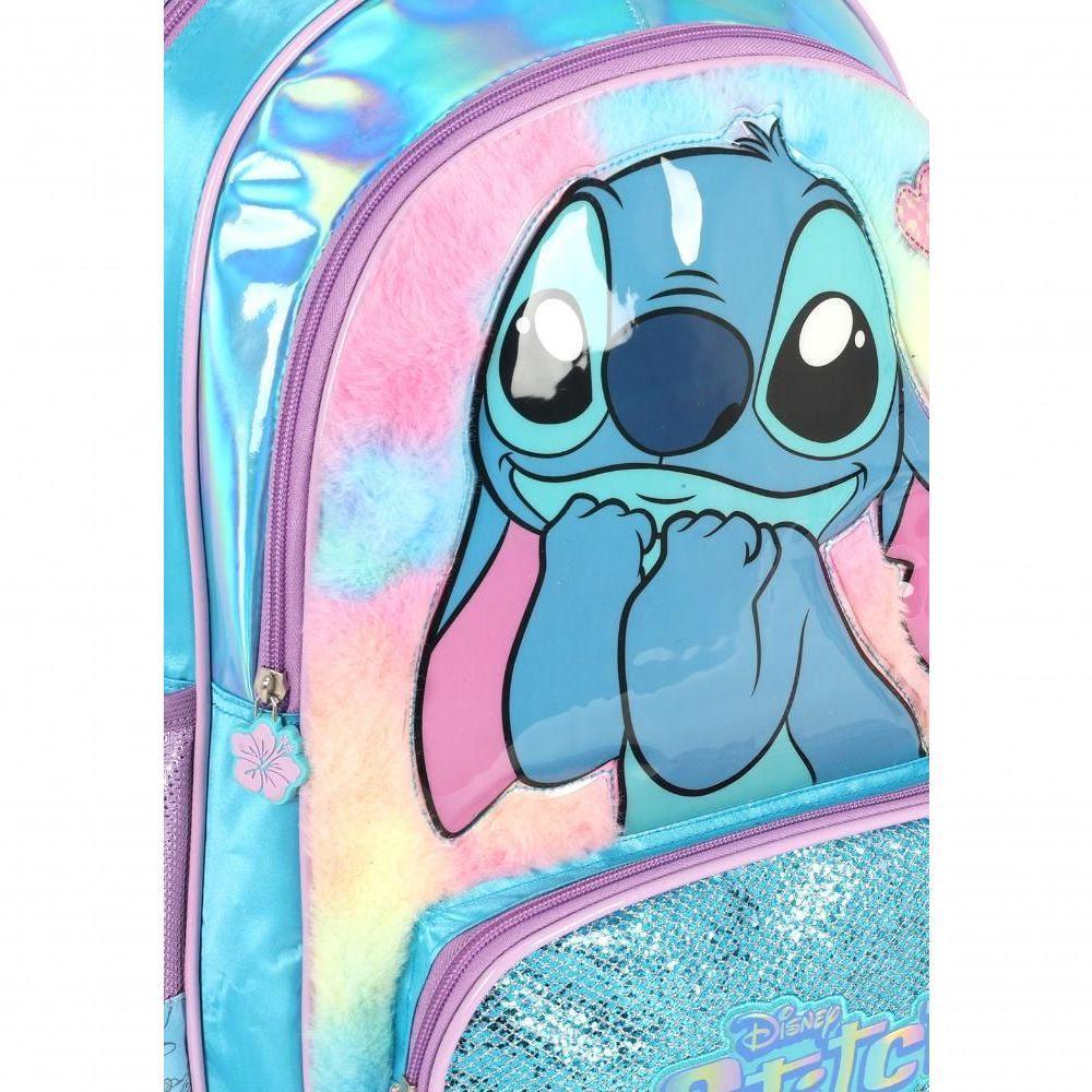 Mochila Com Rodas Stitch Azul - Unico Azul - 5