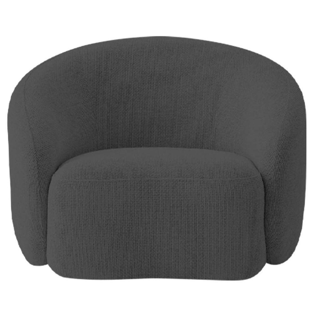 Kit Recamier Curvo Amsterdã 160cm E 2 Poltronas Amore Luxo Linho Cor Cinza Escuro - 10