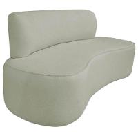 Kit Recamier Curvo Amsterdã 160cm E Poltrona Amore Luxo Bouclé Cor Verde Oliva - 7