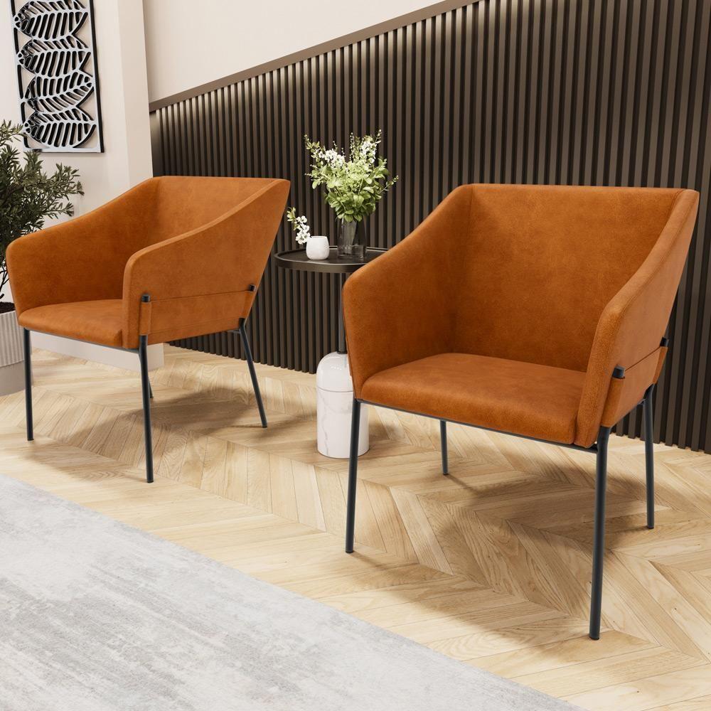 Kit 3 Cadeiras Para Sala De Jantar Estar Living Olívia L02 Couríssimo Canela - Lyam Decor - 9