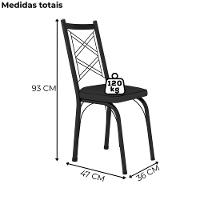 Kit 2 Cadeiras Tubular Europa 143 Preto Assento Artef Preto - 3