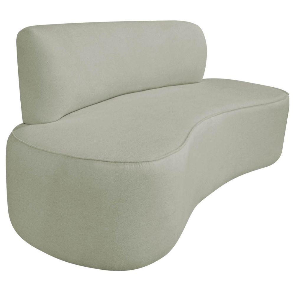 Kit Recamier Curvo Amsterdã 120cm E 2 Poltronas Amore Luxo Bouclé Cor Verde Oliva - 7