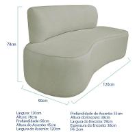 Kit Recamier Curvo Amsterdã 120cm E 2 Poltronas Amore Luxo Bouclé Cor Verde Oliva - 3