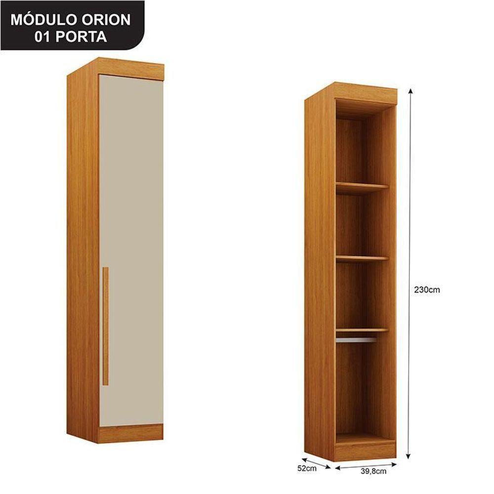 Quarto De Casal Modulado 11 Portas Orion Ambiente Cinamomo Off White - Leifer Móveis - 4