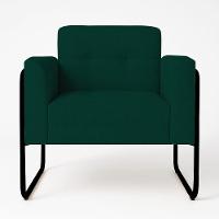 Poltrona Sala Industrial Alta Tubo Preto Kit 2 Elisa Bouclê D03 - D'rossi Cor Verde - 5