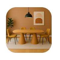 Mesa De Jantar Cone Retangular Vitta 244x137cm Base Fiberglass Laminada Em Freijo Tampo Freijó - 2