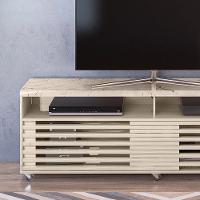 Rack Tv 75pol 182cm Bancada Para Sala Nerion M20 - D'rossi Calacata E Off White