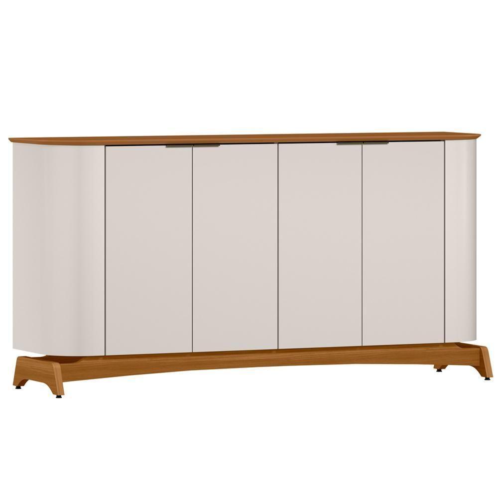 Kit Aparador Buffet Com Cristaleira E Espelho Verbena N01 Off White Ypê - Lyam Decor - 9