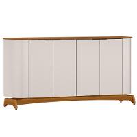 Kit Aparador Buffet Com Cristaleira E Espelho Verbena N01 Off White Ypê - Lyam Decor - 9