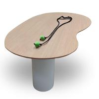 Mesa Organica Bean Laca+freijo Claro 120x70cm - 3