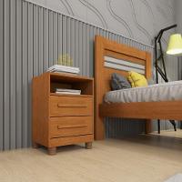 Mesa De Cabeceira Barcelona Com Pés E 2 Gavetas Tcil Cinamomo - 1