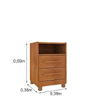 Mesa De Cabeceira Barcelona Com Pés E 2 Gavetas Tcil Cinamomo - 2