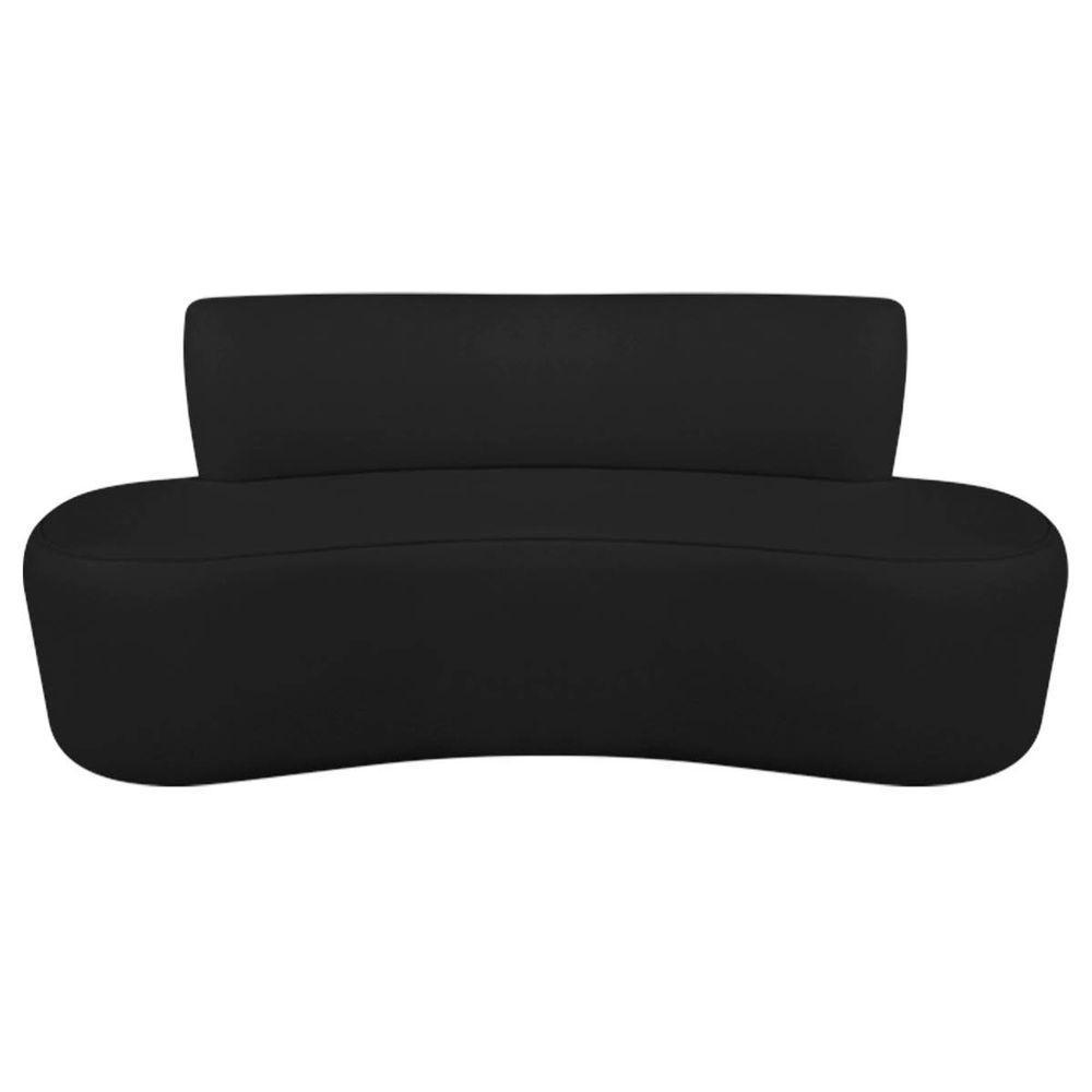 Kit Recamier Curvo Amsterdã 130cm E 2 Poltrona Amore Luxo Bouclé Cor Preto - 8