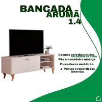 Rack Bancada Aruma 1.4 Com 2 Portas E Cantos Arredondados Off White - 2