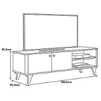 Rack Bancada Aruma 1.4 Com 2 Portas E Cantos Arredondados Off White - 5