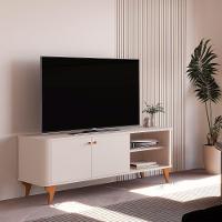 Rack Bancada Aruma 1.4 Com 2 Portas E Cantos Arredondados Off White - 6