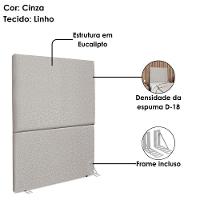 Cabeceira Solteiro 100 Cm Com Frame Luna Linho Cinza Artte Cinza