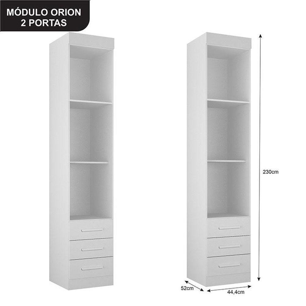 Quarto De Casal Modulado 11 Portas Orion Branco - Leifer Móveis - 5