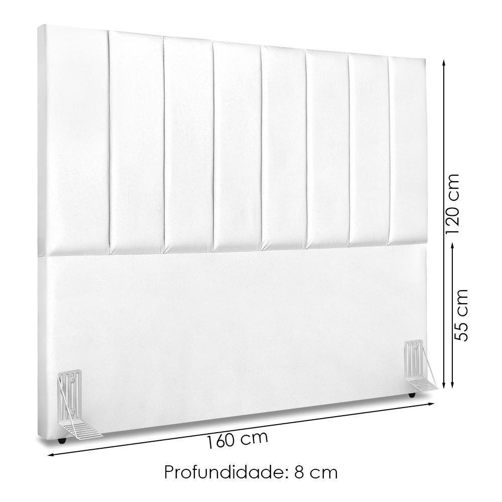 Cabeceira Queen 160 Cm Com Frame Dalia Corino Branco Artte Branco - 3