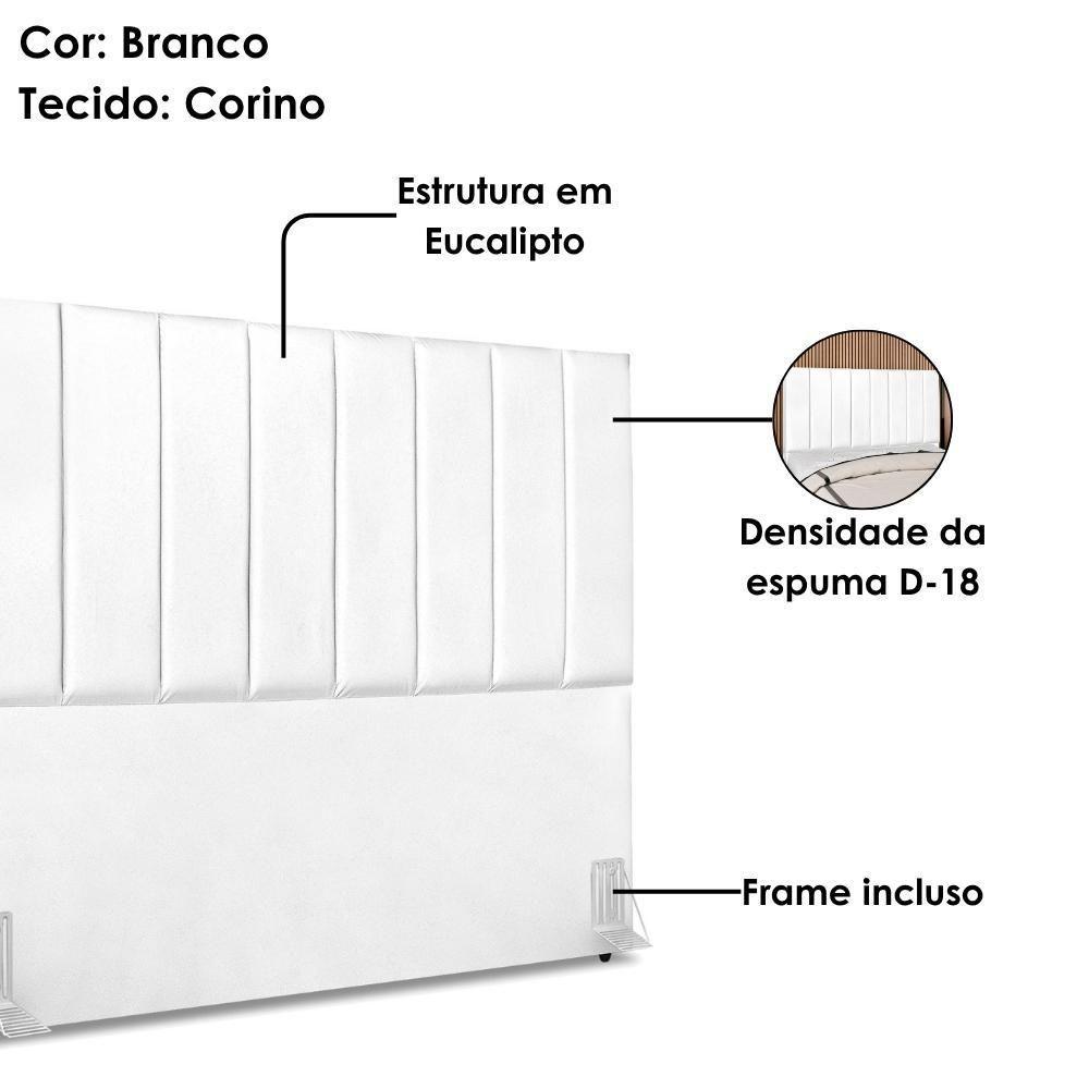 Cabeceira Queen 160 Cm Com Frame Dalia Corino Branco Artte Branco - 4
