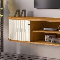 Rack Tv 75 Pol 183cm Bancada Suspenso Ripado Aurenzo Cinamomo-off White M20 - D'rossi